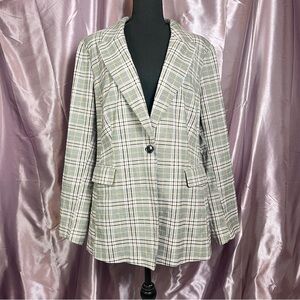 Lane Bryant Plaid Blazer –Tailored Plus Size Jacket,Chic Workwear (Size 20)